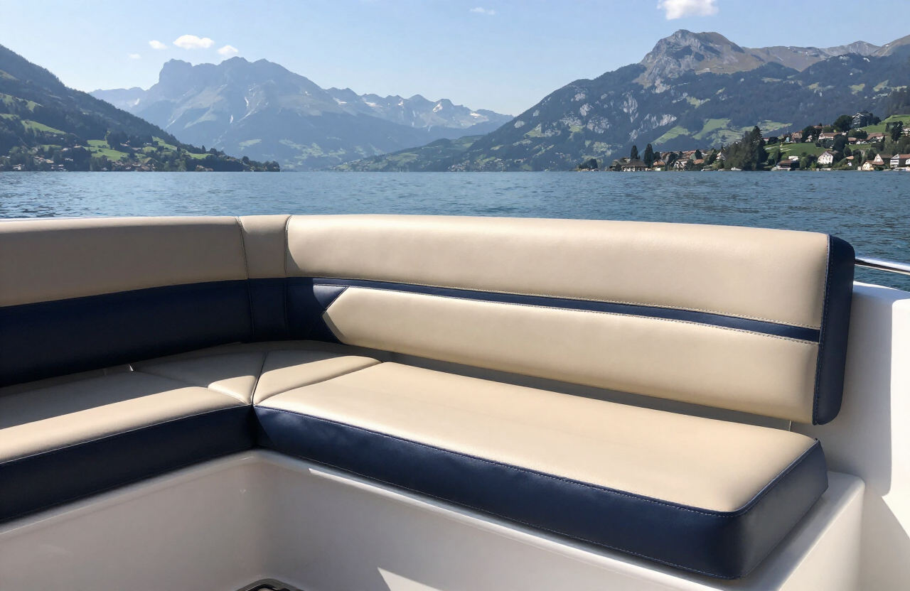 Boote Polster nach Mass – neue Sitzpolster im Cockpit auf dem Vierwaldstättersee